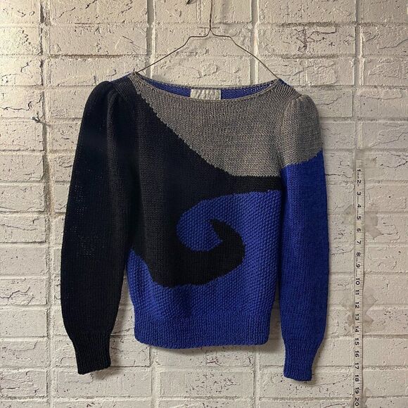 Vintage 80’s Retro Nannell Hand Knit Wool sweater Small - Picture 1 of 9